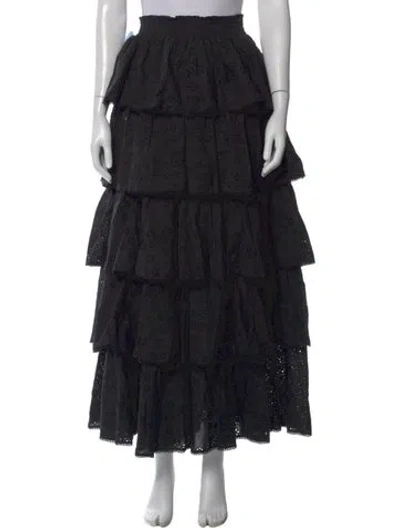 Pre-owned Hill House Home Lace Pattern Long Skirt W/ Tags In Black