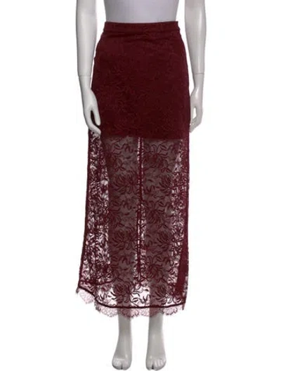 Pre-owned Hill House Home Lace Pattern Midi Length Skirt In Red