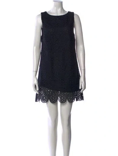 Pre-owned Hill House Home Lace Pattern Mini Dress In Blue
