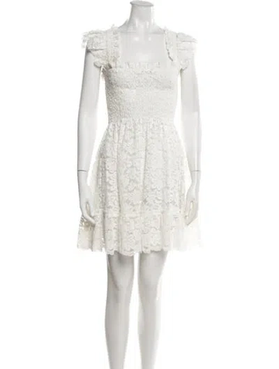Pre-owned Hill House Home Lace Pattern Mini Dress In Neutrals