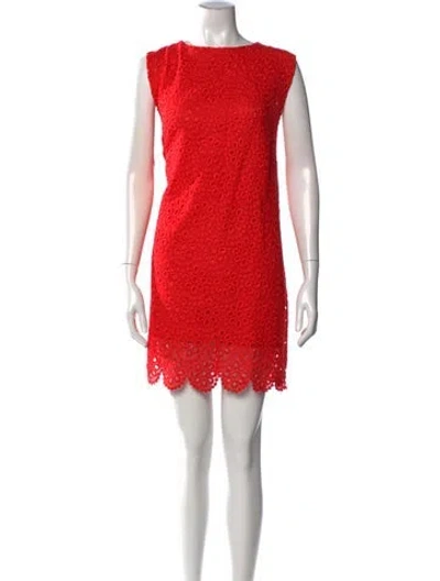 Pre-owned Hill House Home Lace Pattern Mini Dress W/ Tags In Red