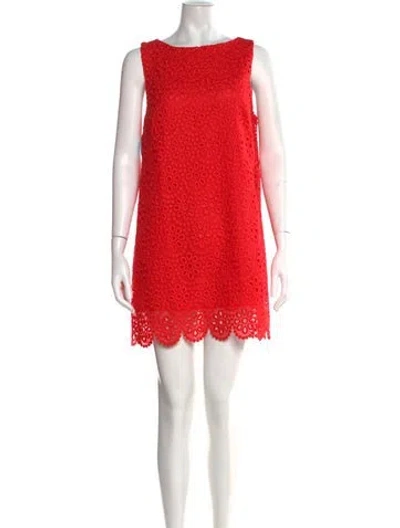 Pre-owned Hill House Home Lace Pattern Mini Dress W/ Tags In Red