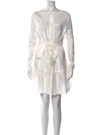 Pre-owned Hill House Home Lace Pattern Mini Dress In White
