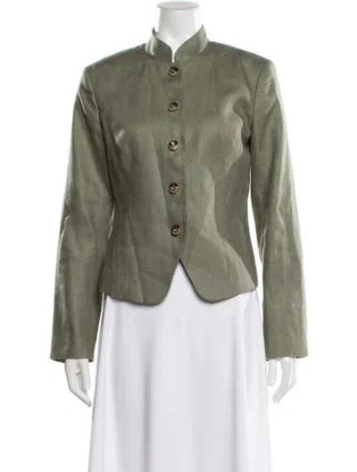 Pre-owned Hill House Home Linen Jacket In Green