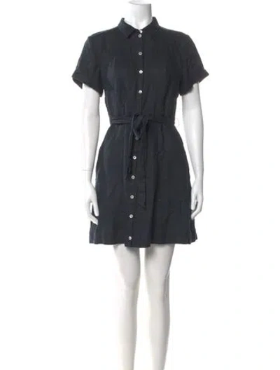 Pre-owned Hill House Home Linen Mini Dress In Black