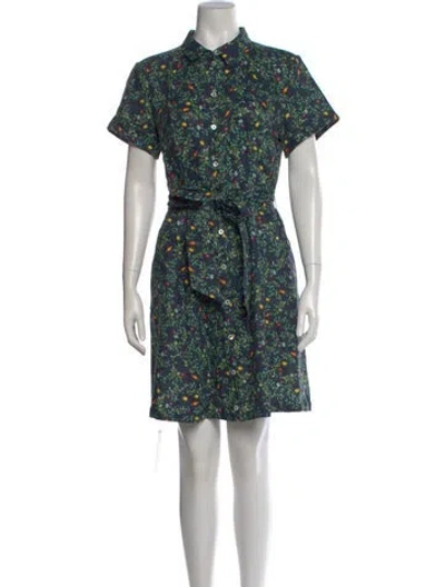 Pre-owned Hill House Home Linen Mini Dress In Blue