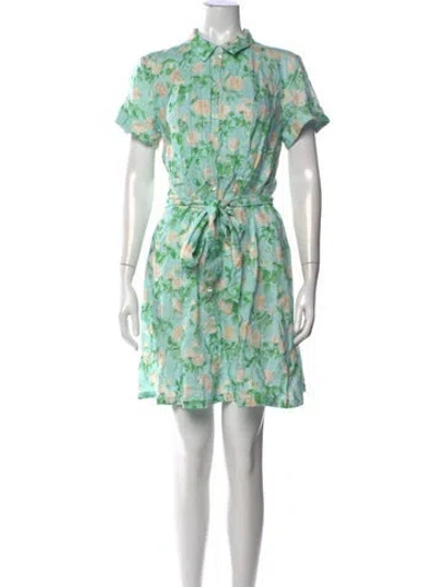 Pre-owned Hill House Home Linen Mini Dress In Blue