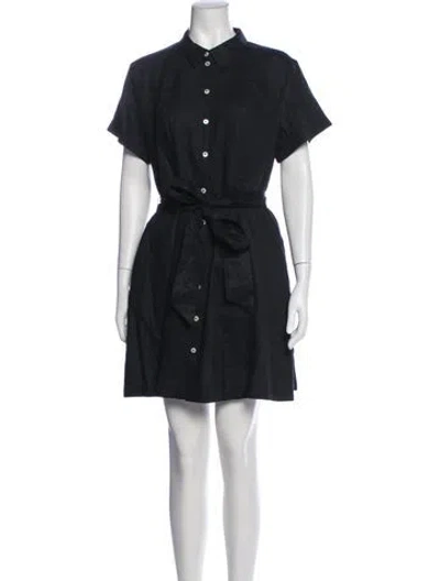 Pre-owned Hill House Home Linen Mini Dress In Blue