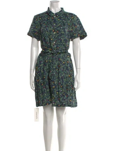 Pre-owned Hill House Home Linen Mini Dress In Green
