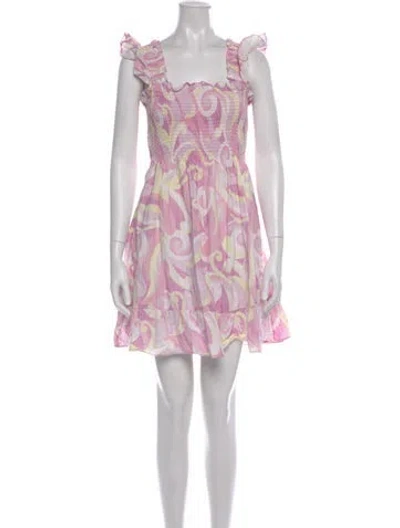 Pre-owned Hill House Home Linen Mini Dress In Pink