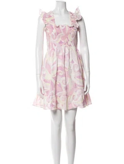 Pre-owned Hill House Home Linen Mini Dress In Pink