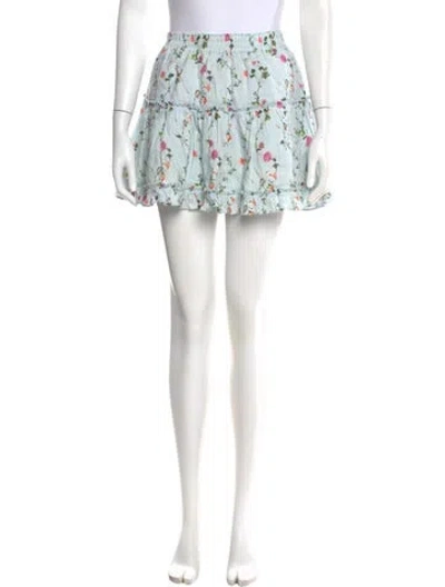 Pre-owned Hill House Home Linen Mini Skirt In Blue