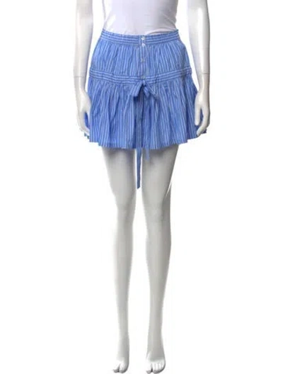 Pre-owned Hill House Home Linen Mini Skirt In Blue