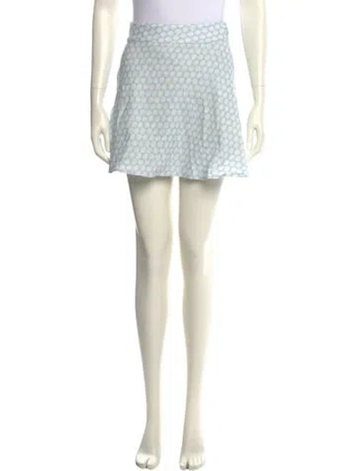 Pre-owned Hill House Home Linen Mini Skirt In Blue