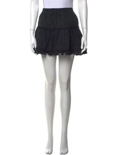 Pre-owned Hill House Home Linen Mini Skirt In Blue