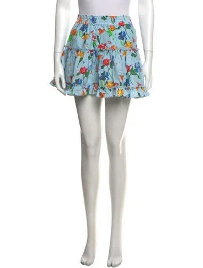Pre-owned Hill House Home Linen Mini Skirt In Blue