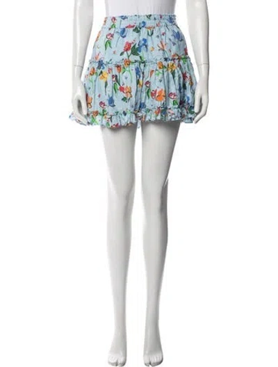 Pre-owned Hill House Home Linen Mini Skirt In Blue