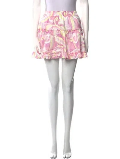 Pre-owned Hill House Home Linen Mini Skirt In Pink