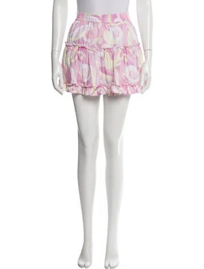 Pre-owned Hill House Home Linen Mini Skirt In Pink