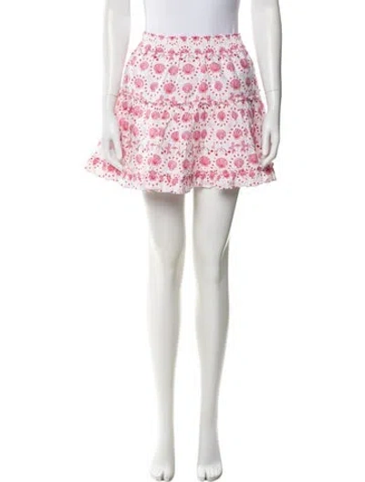 Pre-owned Hill House Home Linen Mini Skirt In Pink