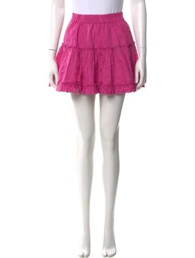 Pre-owned Hill House Home Linen Mini Skirt In Pink