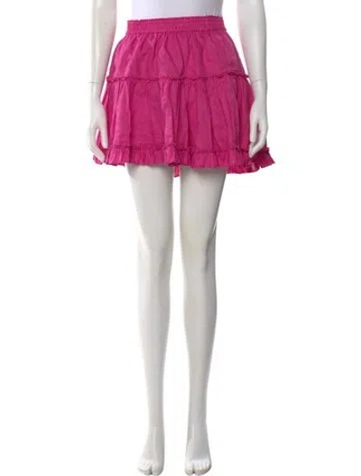 Pre-owned Hill House Home Linen Mini Skirt In Pink