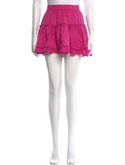 Pre-owned Hill House Home Linen Mini Skirt In Pink