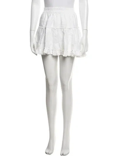 Pre-owned Hill House Home Linen Mini Skirt In Pink