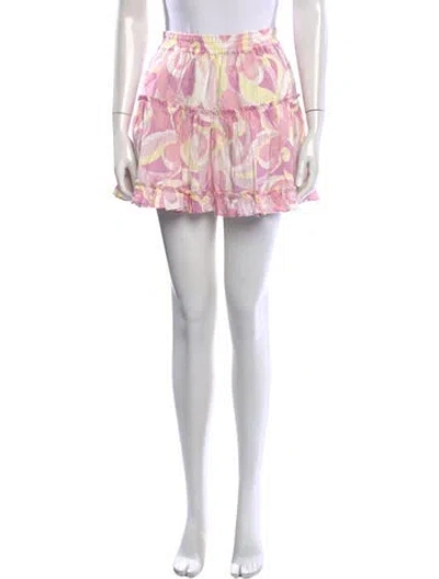 Pre-owned Hill House Home Linen Mini Skirt In Pink