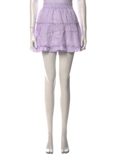 Pre-owned Hill House Home Linen Mini Skirt In Purple/white