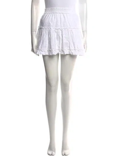 Pre-owned Hill House Home Linen Mini Skirt In White