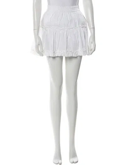 Pre-owned Hill House Home Linen Mini Skirt In White