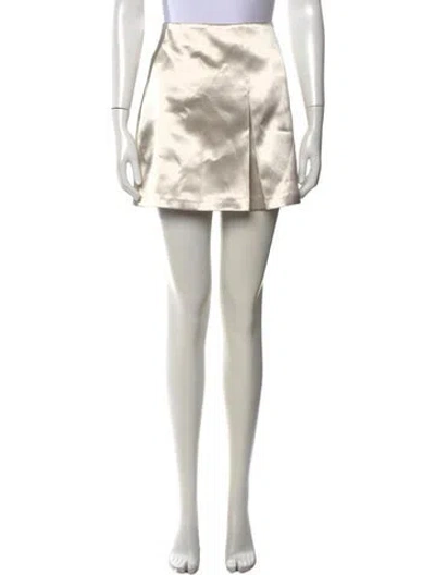 Pre-owned Hill House Home Linen Mini Skirt In White