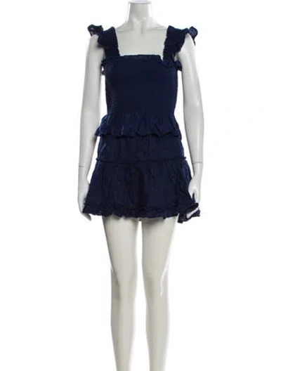 Pre-owned Hill House Home Linen Ruffle Embellishment Skirt Set In Blue
