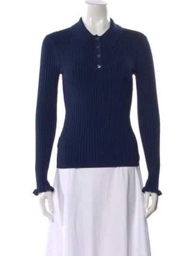 Pre-owned Hill House Home Long Sleeve Polo In Blue