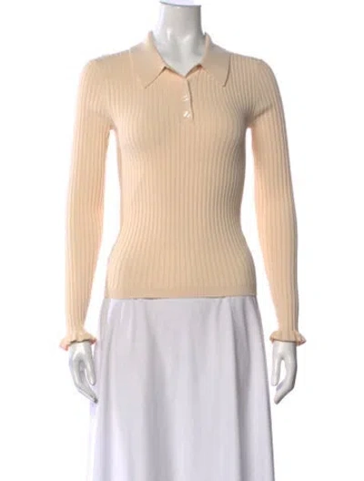 Pre-owned Hill House Home Long Sleeve Polo In Neutral