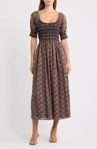 Hill House Home Madeline Nap Midi Dress In Multi
