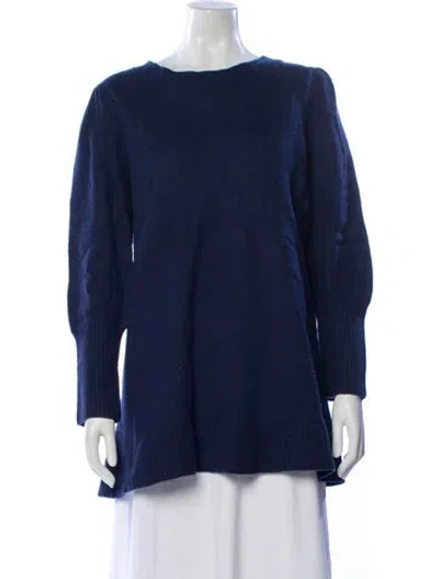 Pre-owned Hill House Home Merino Wool Bateau Neckline Sweater In Blue