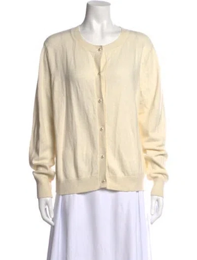 Pre-owned Hill House Home Merino Wool Crew Neck Sweater In White