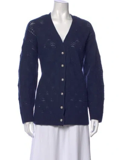 Pre-owned Hill House Home Merino Wool Patterned Sweater In Blue
