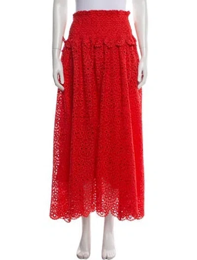 Pre-owned Hill House Home Midi Length Skirt In Red