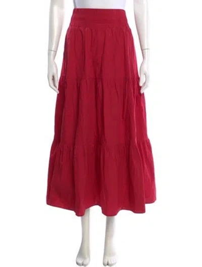 Pre-owned Hill House Home Midi Length Skirt W/ Tags In Red