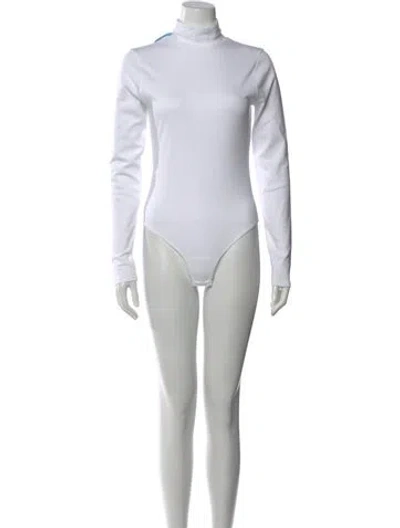 Pre-owned Hill House Home Mock Neck Long Sleeve Bodysuit W/ Tags In White