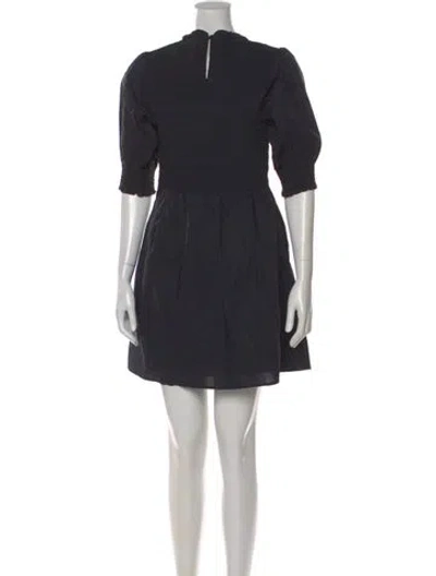 Pre-owned Hill House Home Mock Neck Mini Dress In Blue