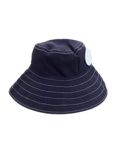 Pre-owned Hill House Home Navy Blue Stitching Bucket Hat W/tags In Multi