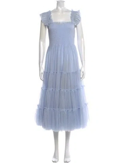 Pre-owned Hill House Home Nylon Midi Length Dress In Blue