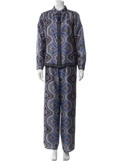 Pre-owned Hill House Home Paisley Print Pant Set W/ Tags In Multi