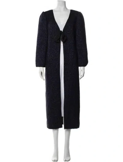 Pre-owned Hill House Home Patterned Coat In Blue