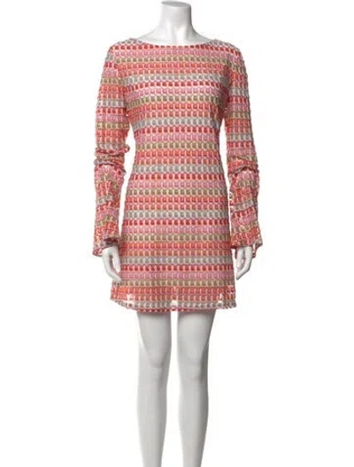 Pre-owned Hill House Home Patterned Mini Dress In Pink