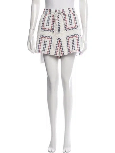 Pre-owned Hill House Home Patterned Mini Shorts In Blue/white